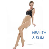 Medical Compression Stockings Women Pantyhose Open Toe for Varicose Veins - SANTARELLA