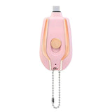Mini Power Emergency Pod Keychain Charger With Type-C Ultra- 1500mAh Compact Mini Battery Pack Fast Charging Backup Power Bank - SANTARELLA