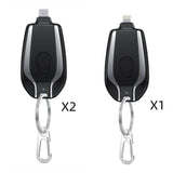 Mini Power Emergency Pod Keychain Charger With Type-C Ultra- 1500mAh Compact Mini Battery Pack Fast Charging Backup Power Bank - SANTARELLA