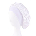 New Women's Satin Solid Wide-brimmed Sleeping Hat Unisex Head Wrap Elastic Band Cap Hair Care Bonnet Night Hat bonnet de nuit - SANTARELLA