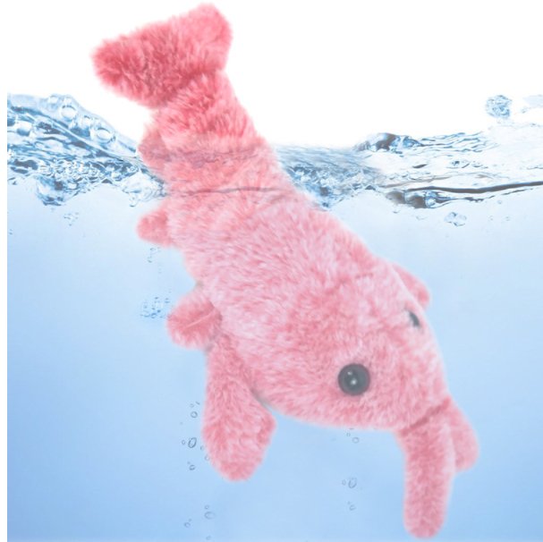 Pet Toys Electric Jumping Shrimp USB Charging Simulation Lobster Funny Cat Plush Pets Toy - SANTARELLA