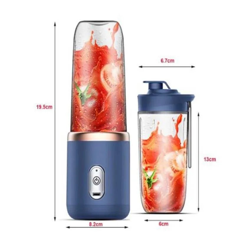 Portable Small Electric Juicer Stainless Steel Blade Cup Juicer Fruit Automatic Smoothie Blender Kitchen Tool - SANTARELLA