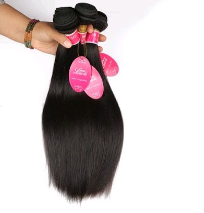 Real human hair straight wave human hair hair curtain natural color wig hair extension - SANTARELLA