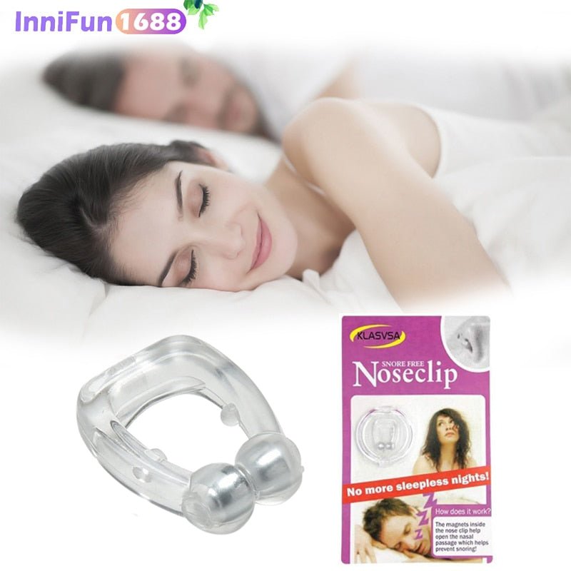 Silicone Magnetic Anti Snore Stop Snoring Nose Clip Sleep Tray Sleeping Aid Apnea Guard Night Device - SANTARELLA