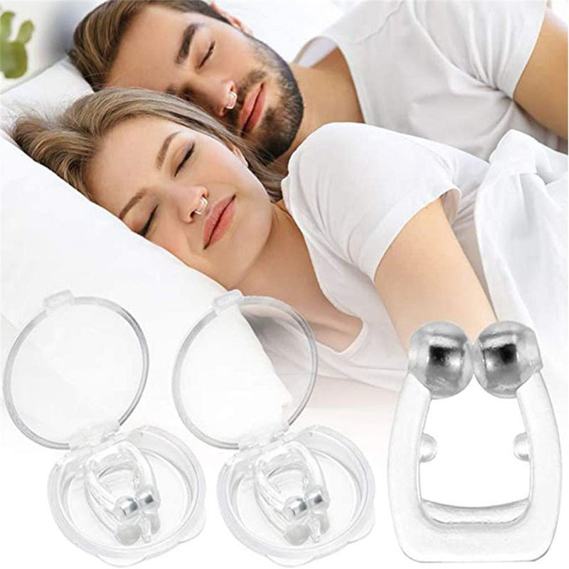 Silicone Magnetic Anti Snore Stop Snoring Nose Clip Sleep Tray Sleeping Aid Apnea Guard Night Device - SANTARELLA