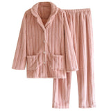 Simple Coral Fleece Couple Pajamas For Women Autumn And Winter - SANTARELLA