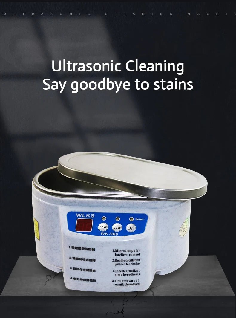 Ultrasonic Cleaner Ultrasonic Bath for Jewelry Parts Glasses Circuit Board Cleaning 628ml - SANTARELLA