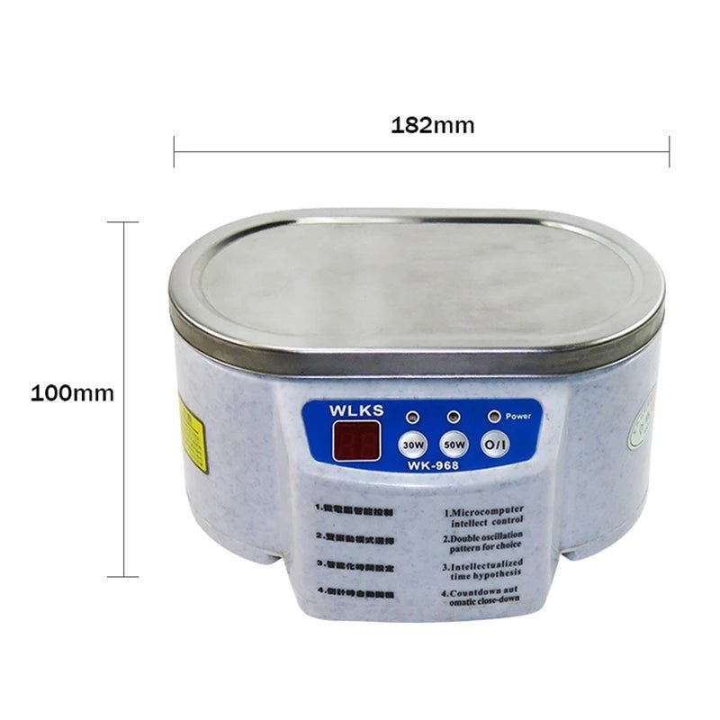 Ultrasonic Cleaner Ultrasonic Bath for Jewelry Parts Glasses Circuit Board Cleaning 628ml - SANTARELLA