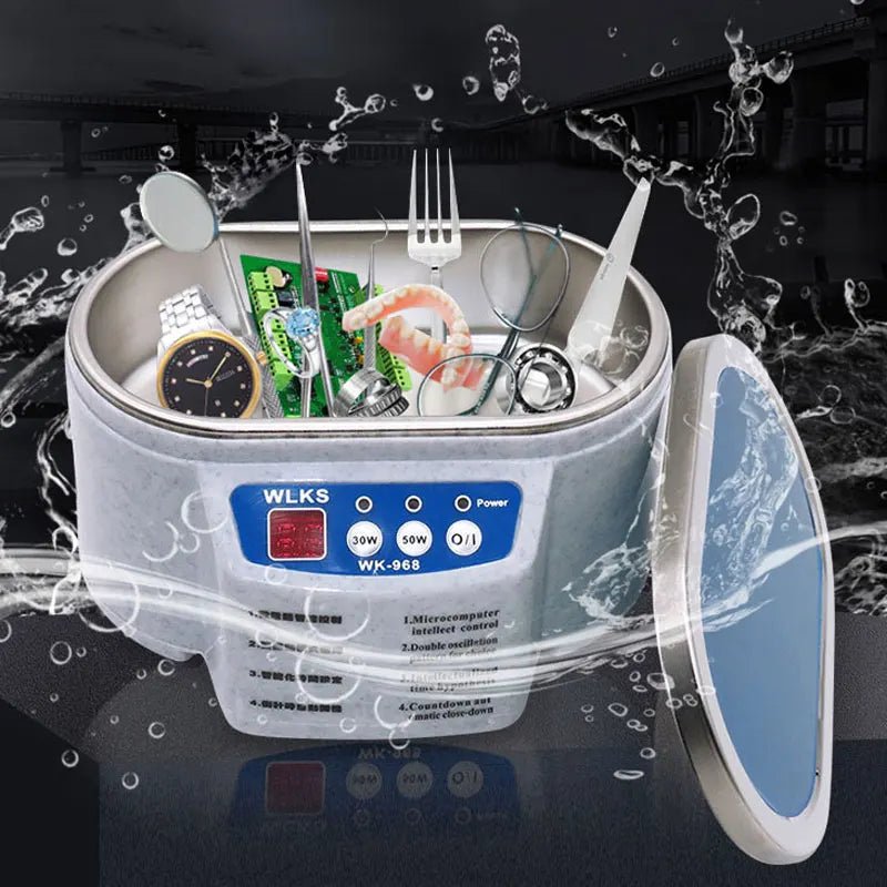 Ultrasonic Cleaner Ultrasonic Bath for Jewelry Parts Glasses Circuit Board Cleaning 628ml - SANTARELLA