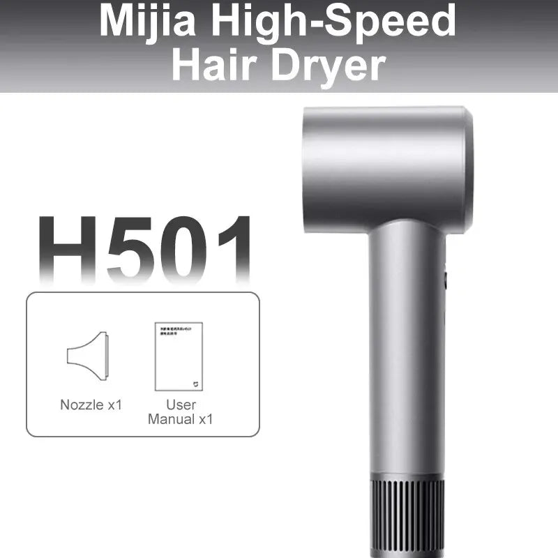 Xiaomi Mijia Electric Hair Dryer H501 High Speed Negative Ions 110,000 Rpm Professional Care Wind Speed 62m/s 1600W Quick Dry - SANTARELLA