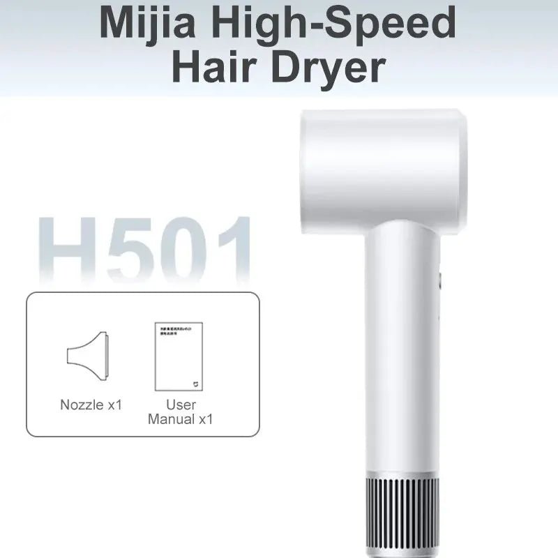 Xiaomi Mijia Electric Hair Dryer H501 High Speed Negative Ions 110,000 Rpm Professional Care Wind Speed 62m/s 1600W Quick Dry - SANTARELLA